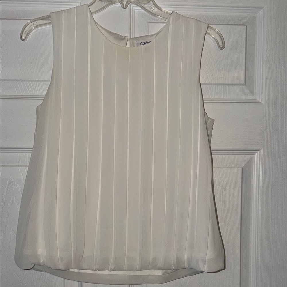 Calvin Klein Sleeveless Ivory Blouse
